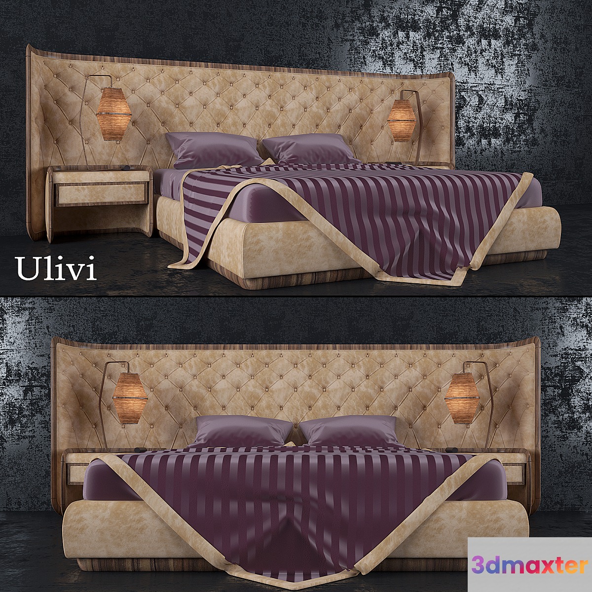 Ulivi Bed 3D Max