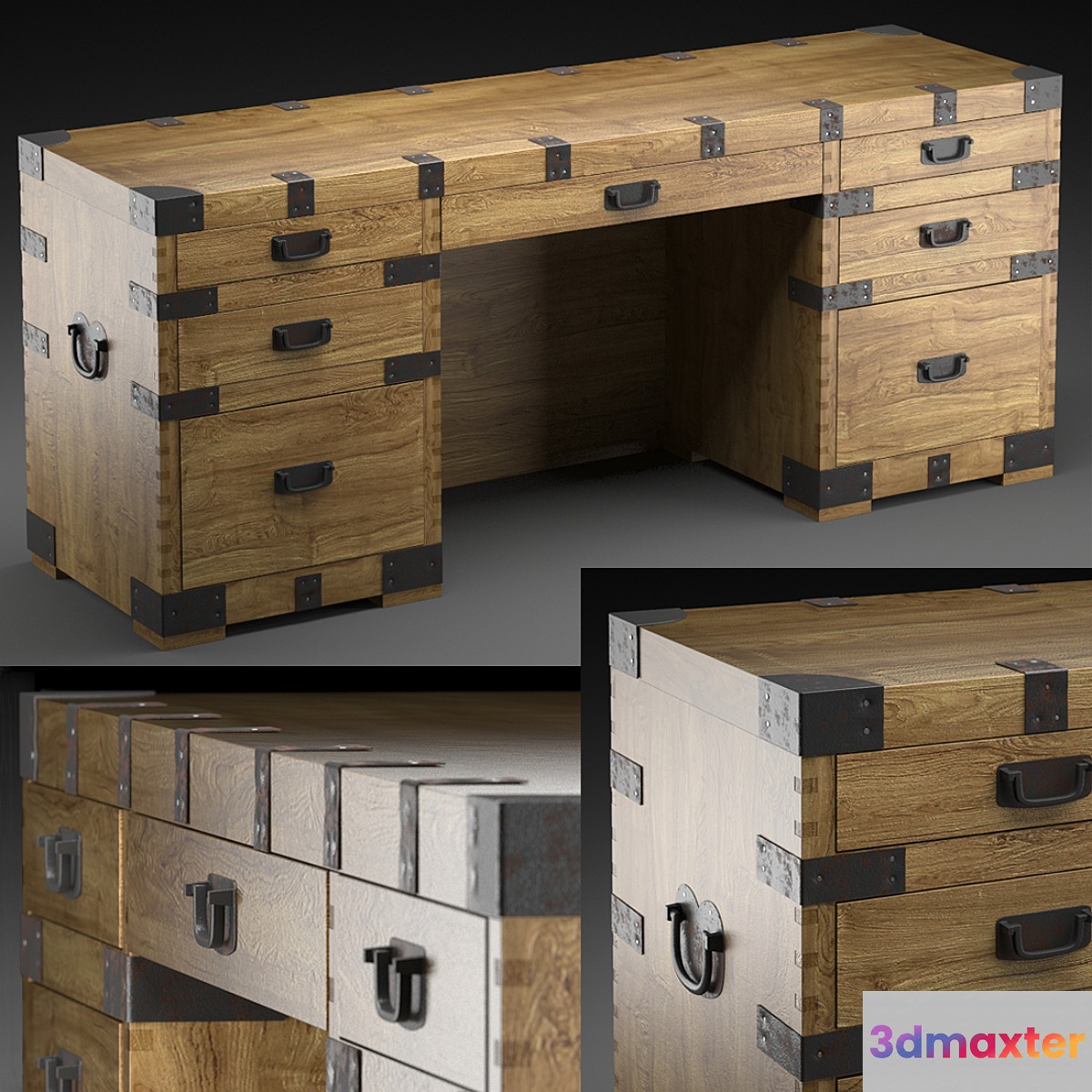 HEIRLOOM SILVER CHEST desk Restoration Hardware