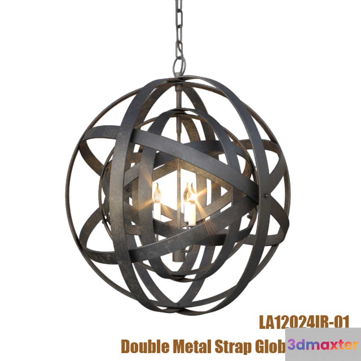 Double Metal Strap Globe Lantern