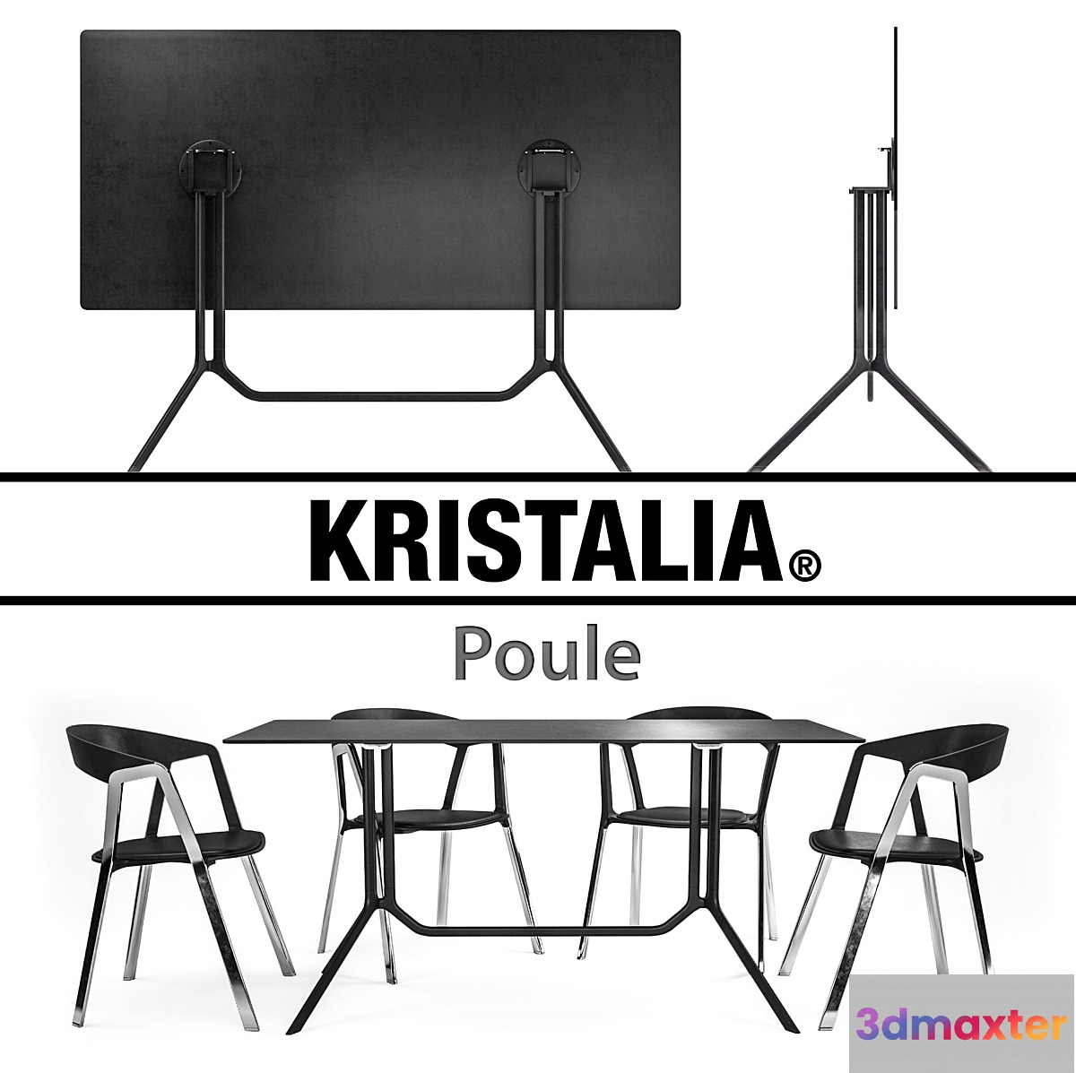 Kristalia Poule and Compas 3D Max