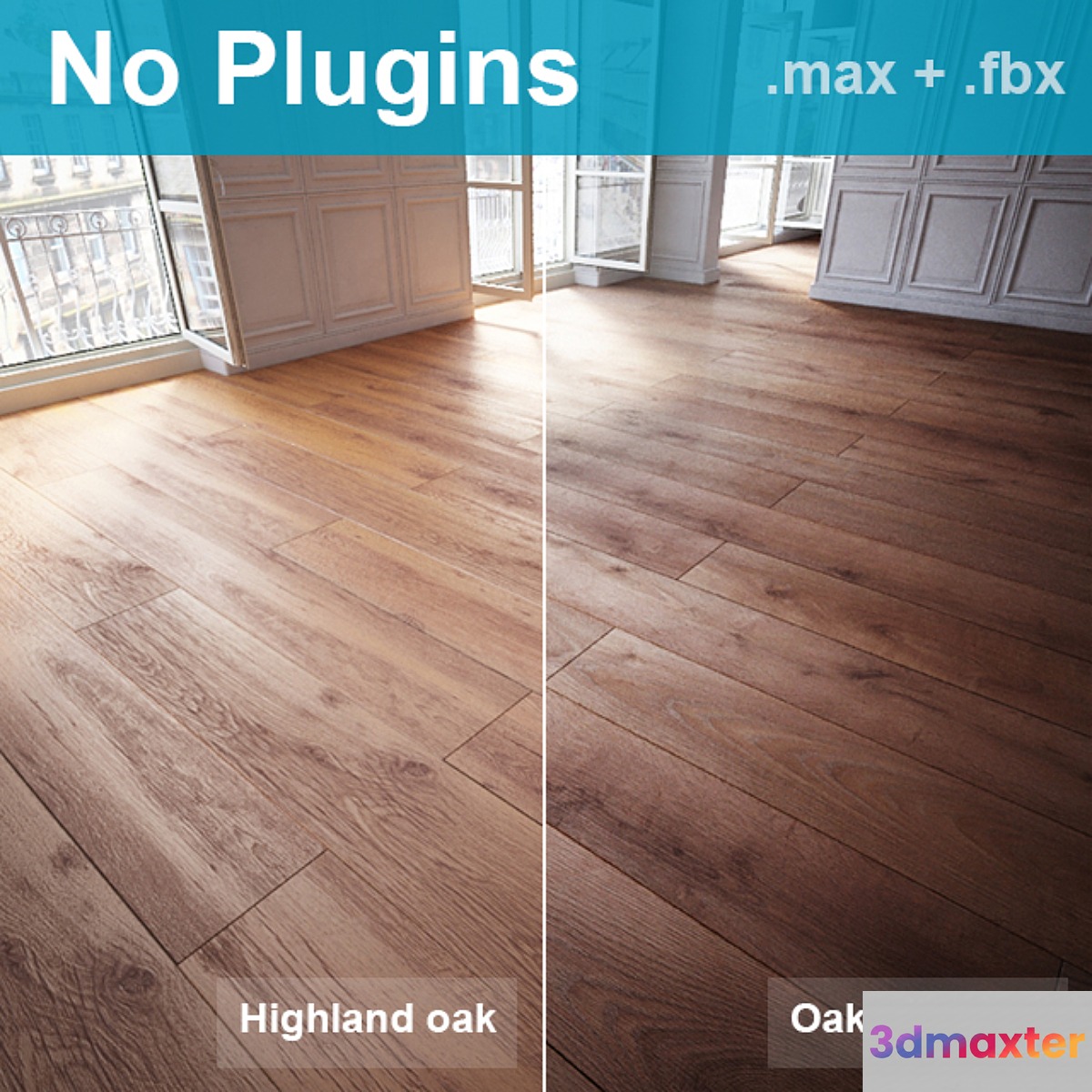 Parquet 5 (2 species without the use of plug-ins) 3D Max