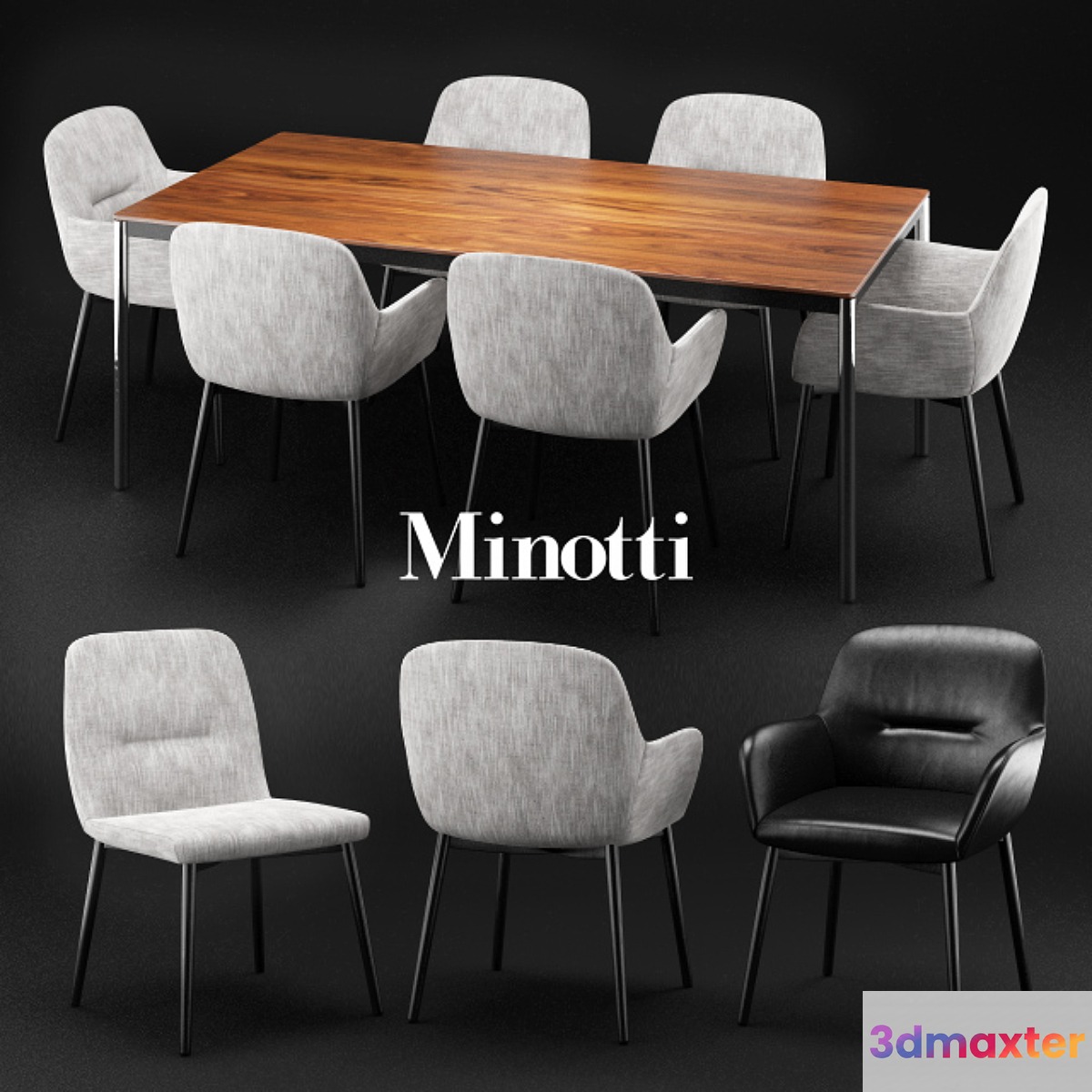 Minotti Flavin chair & Jorn table