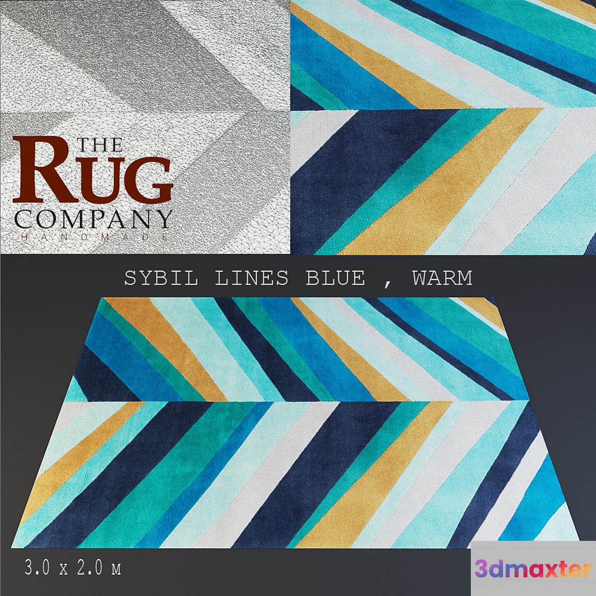 rug The Rug company Sybil lines blue & Warm