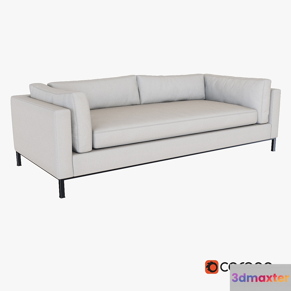 West Elm Modern Arm Sofa 3D Max