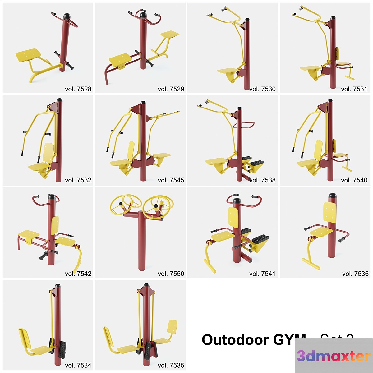 Outdoor Gym Set 2 3D Max