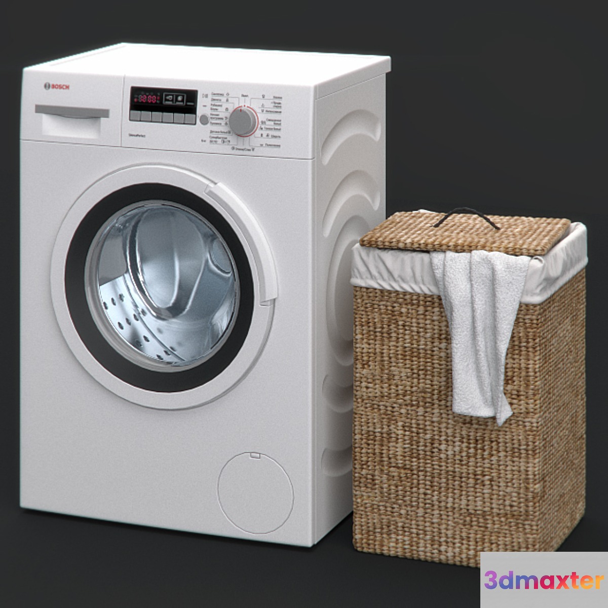 Washing machine and laundry basket 3D Max