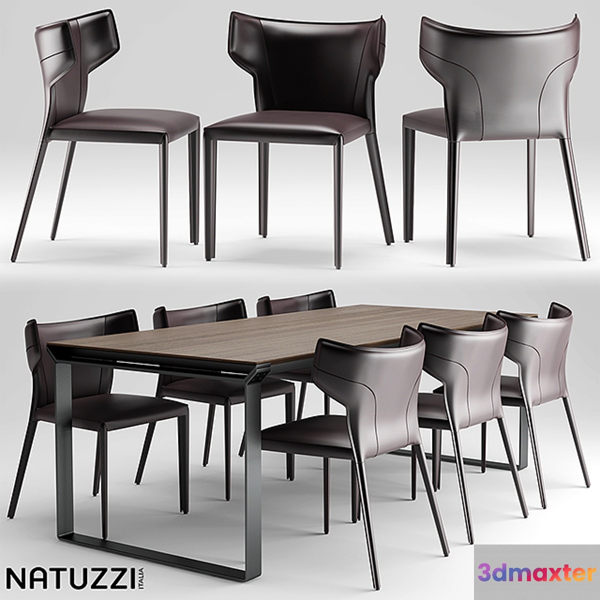 Table and chairs natuzzi Pi Greco Omega - No.3