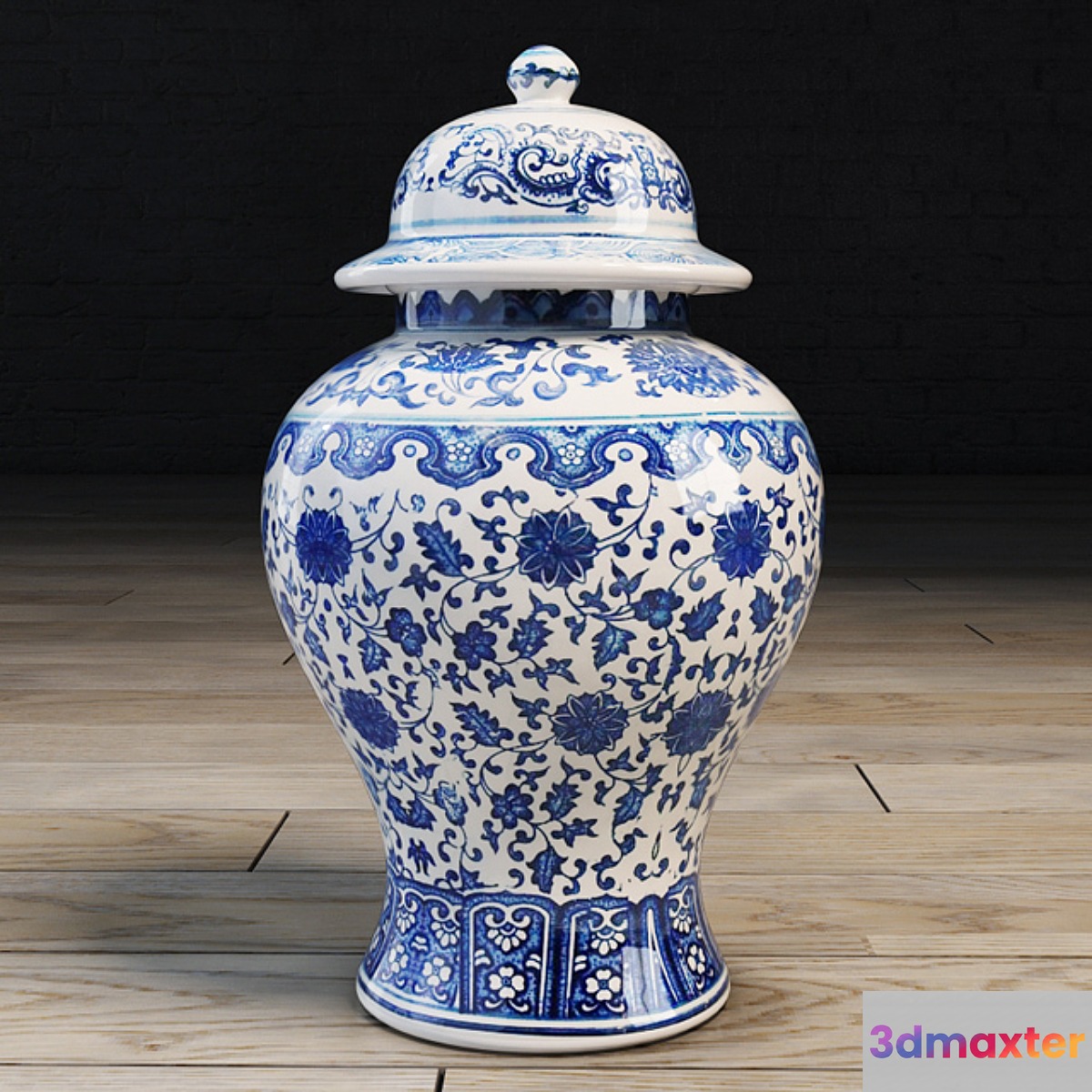Traditional Chinese vase with lid