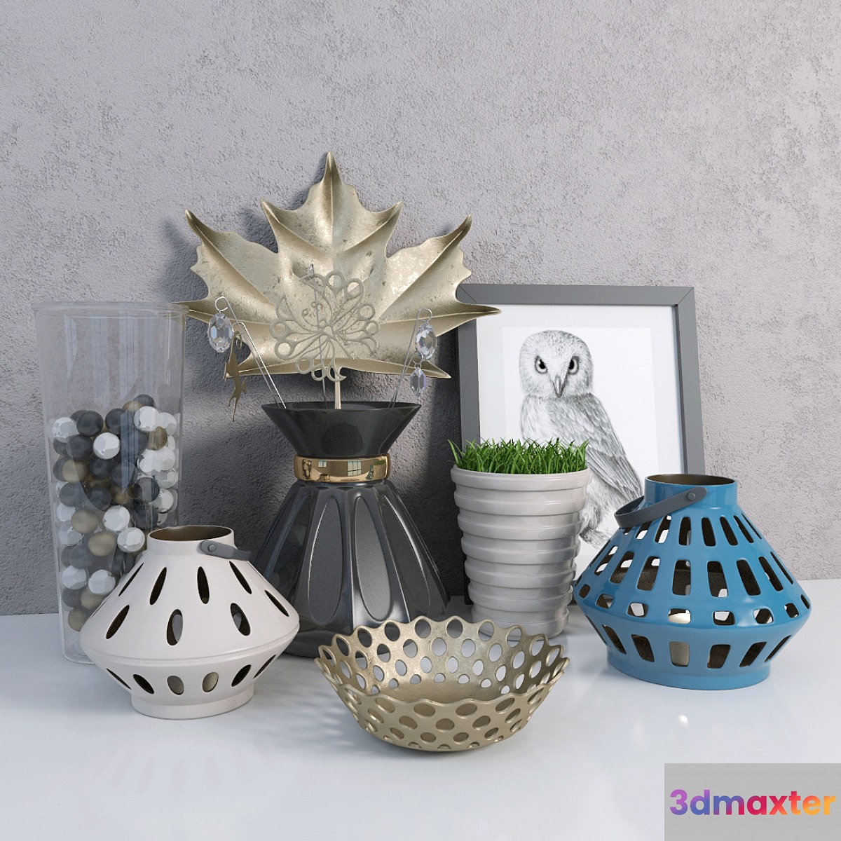 Decorative set of 2 3D Max