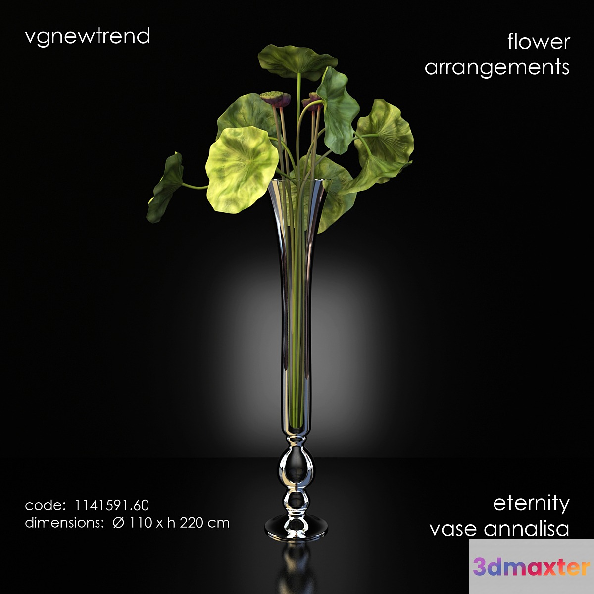Vase with Lotus vgnewtrend arrangement