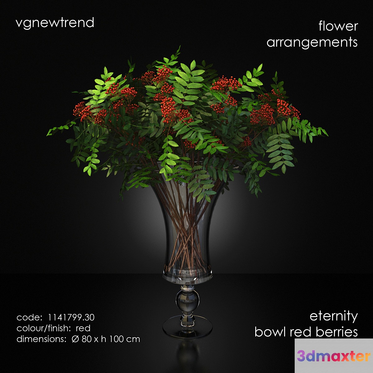 Rowan Bouquet in a vase eternity bowl red berries
