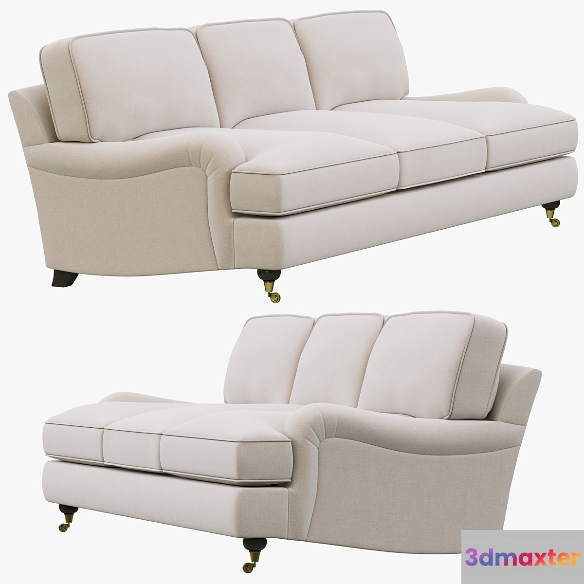 Restoration Hardware English Roll Arm Upholstered Sofa
