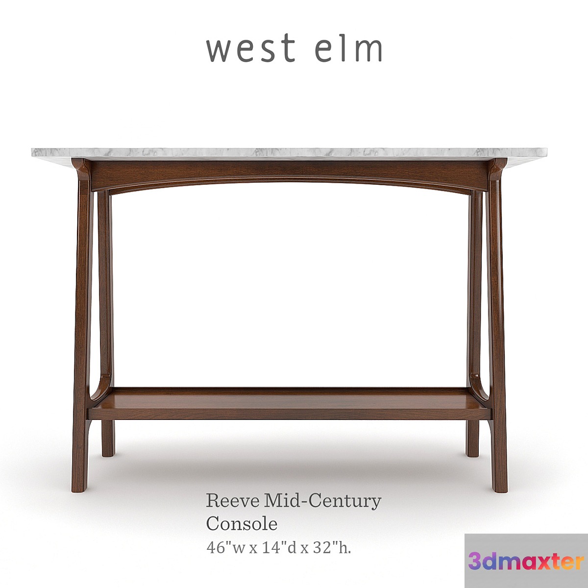 West elm Reeve Mid-Century Console 3D Max