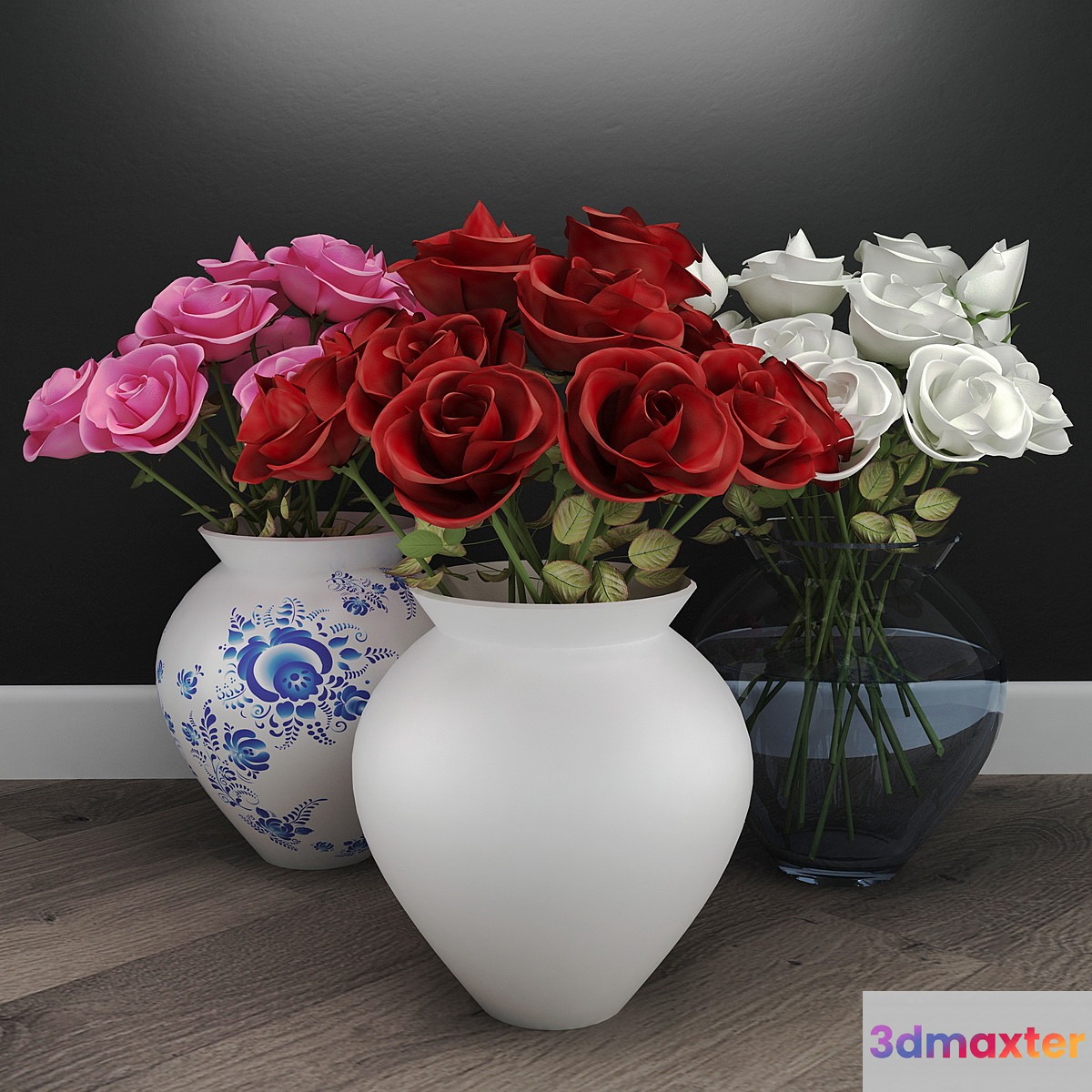 Bouquets of roses 3D Max
