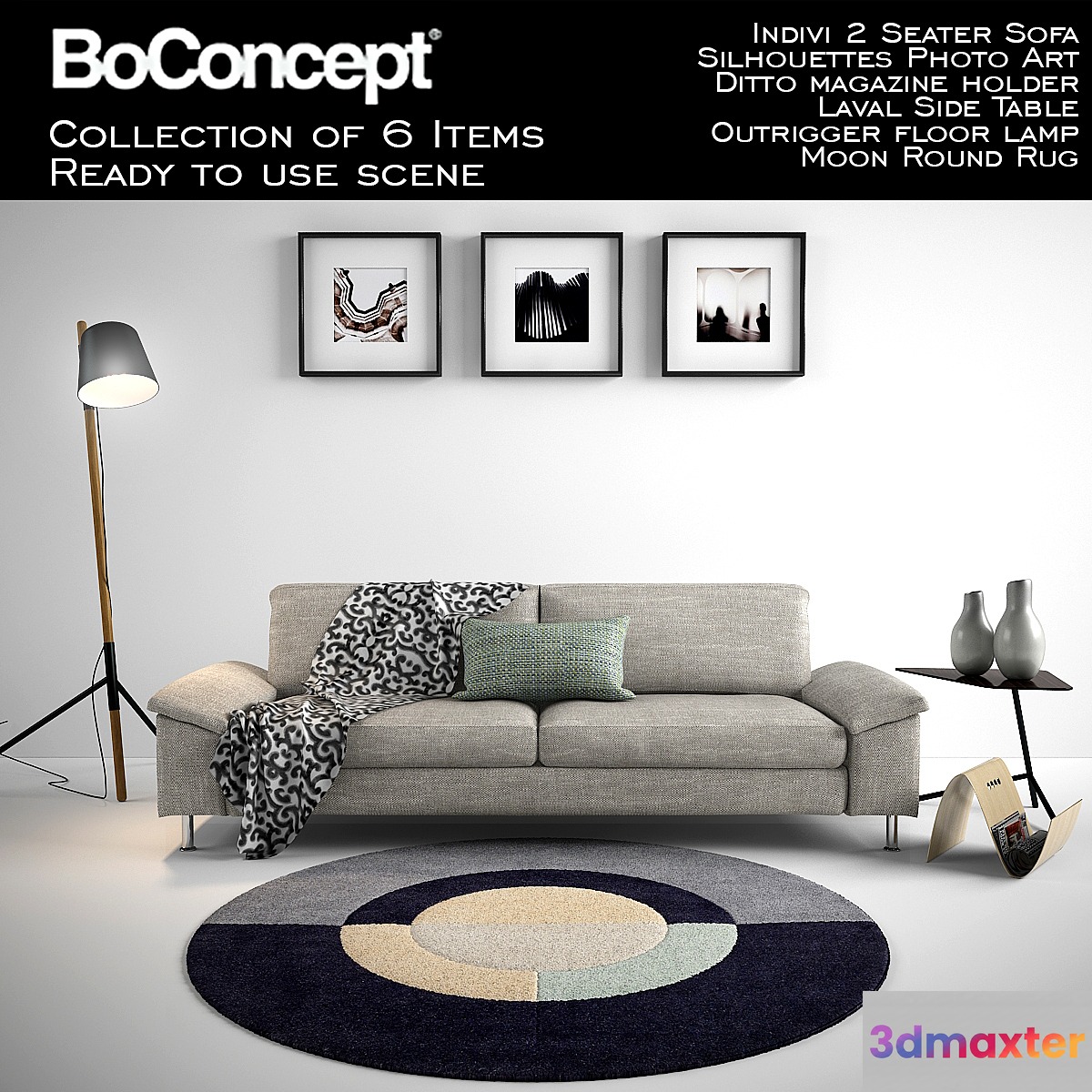 BoConcept Indivi 2 Seater Sofa with full scene - No.2