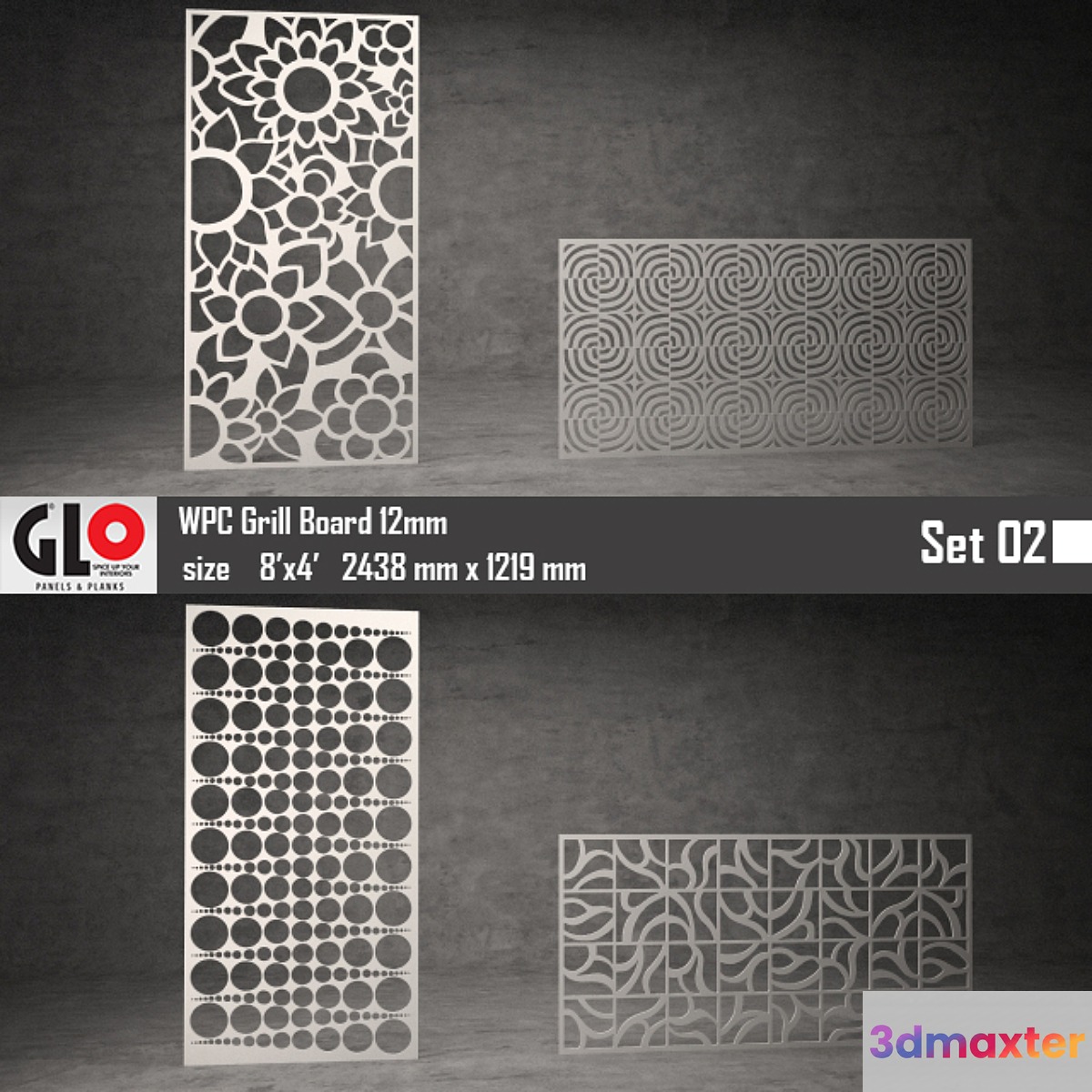 GLO WPC Board 12mm Set 02 3D Max