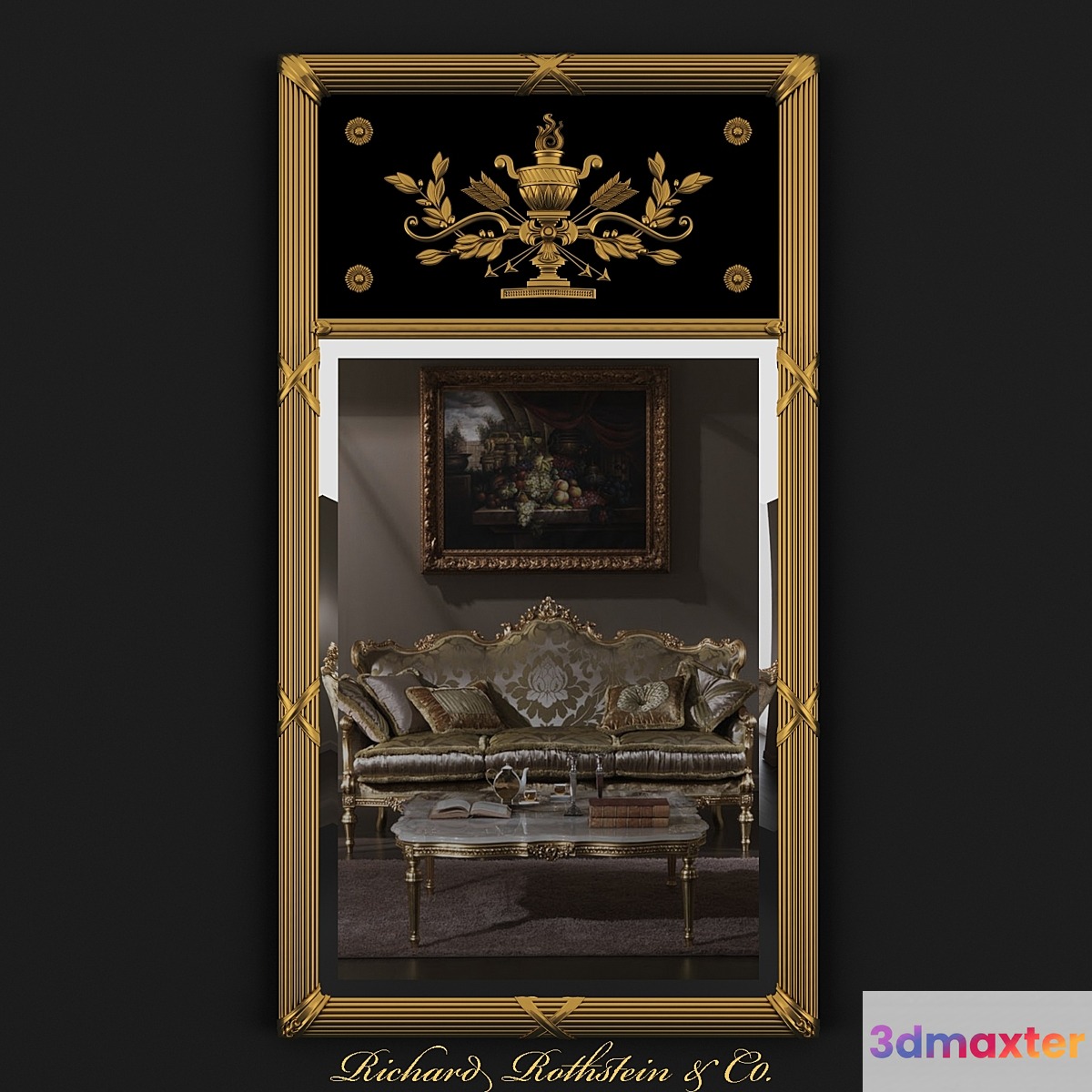 Trumeau Mirror Styled Empire Mirror 3D Max