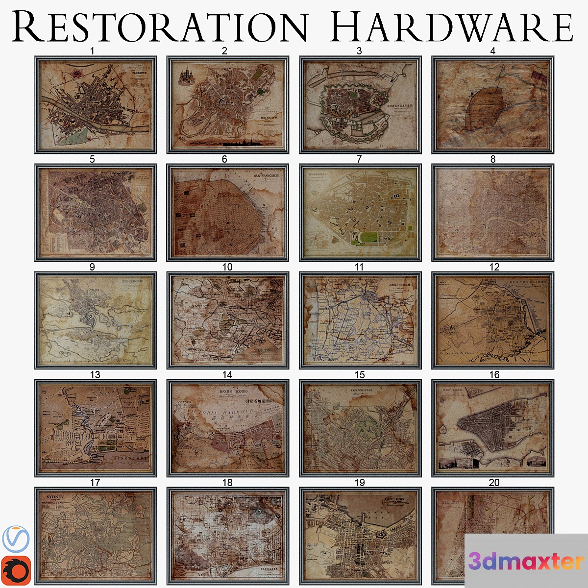 Restoration Hardware Maps - No.2 3D Max Restoration Hardware Maps - No.2 3D Max