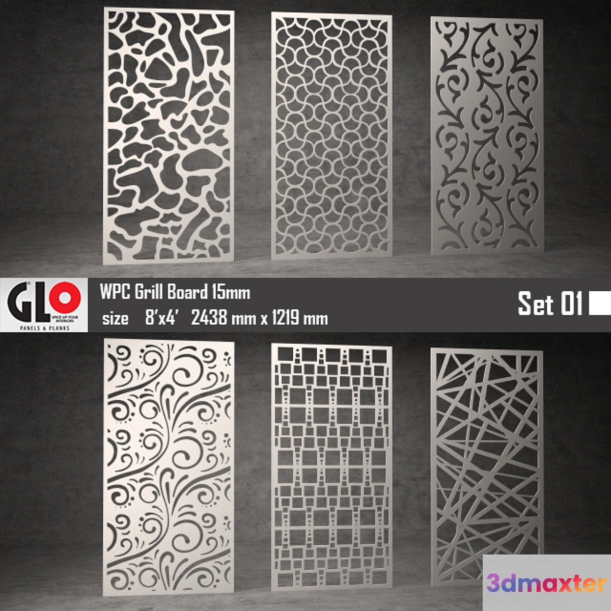 GLO WPC Board 15mm Set 01 3D Max