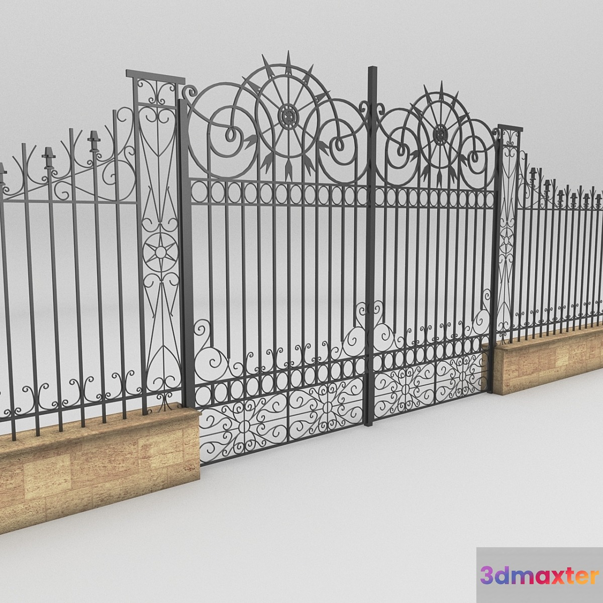 Metal door and Fence 3D Max