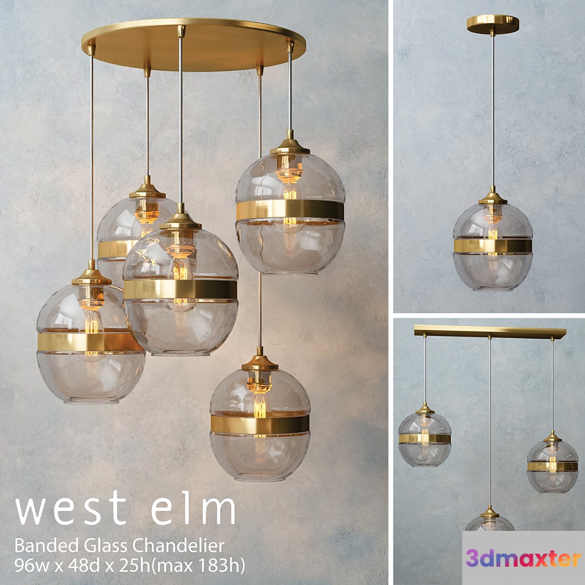 West elm - Banded Glass Chandelier