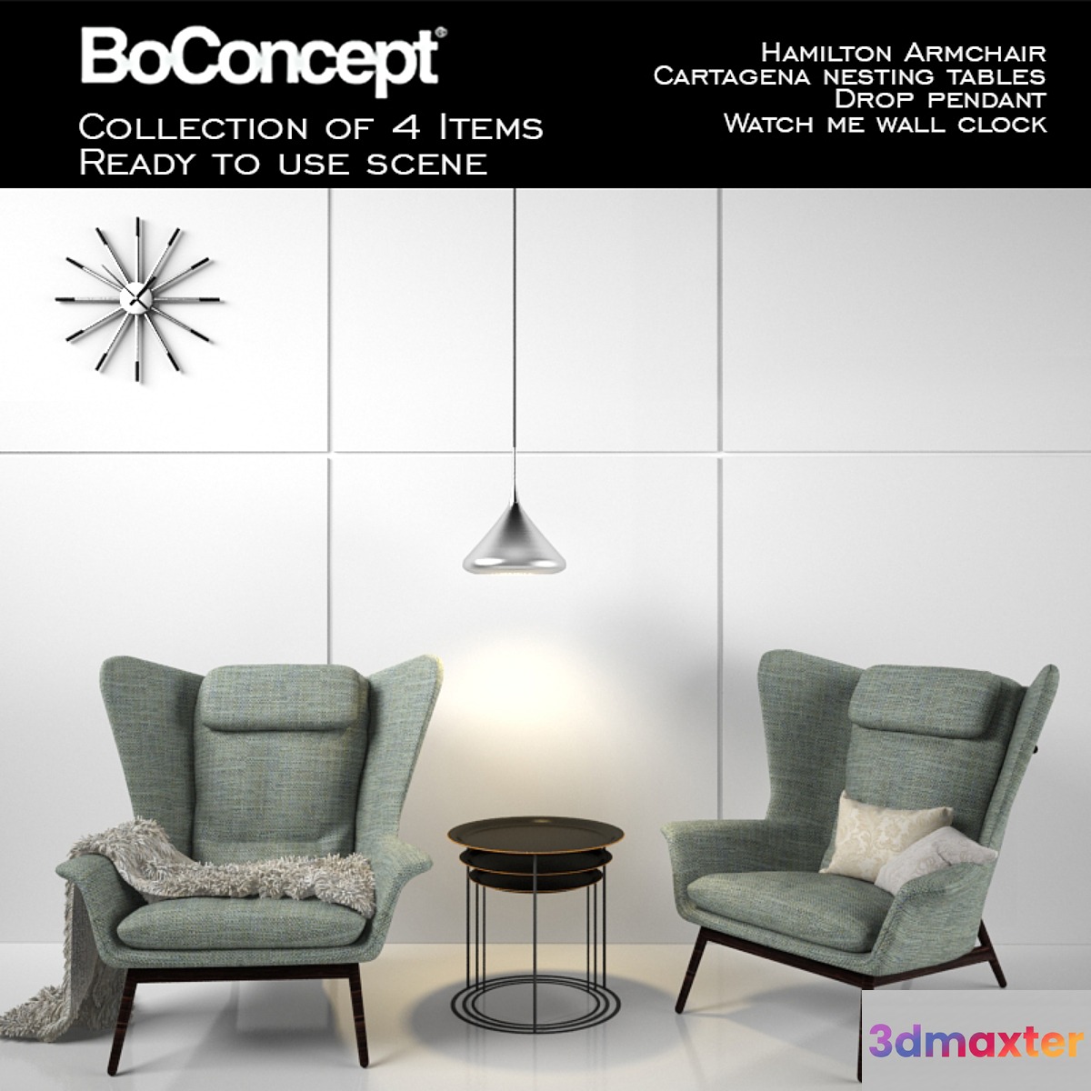 Boconcept Hamilton Armchair With Scene 3D Max