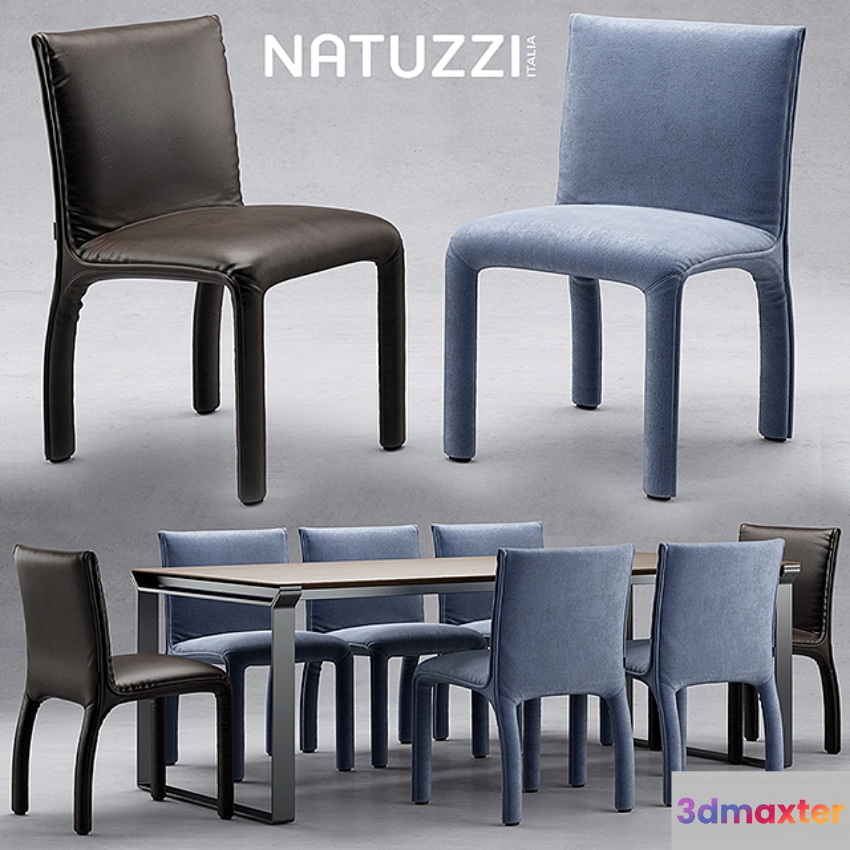 Table and chairs natuzzi Hedi