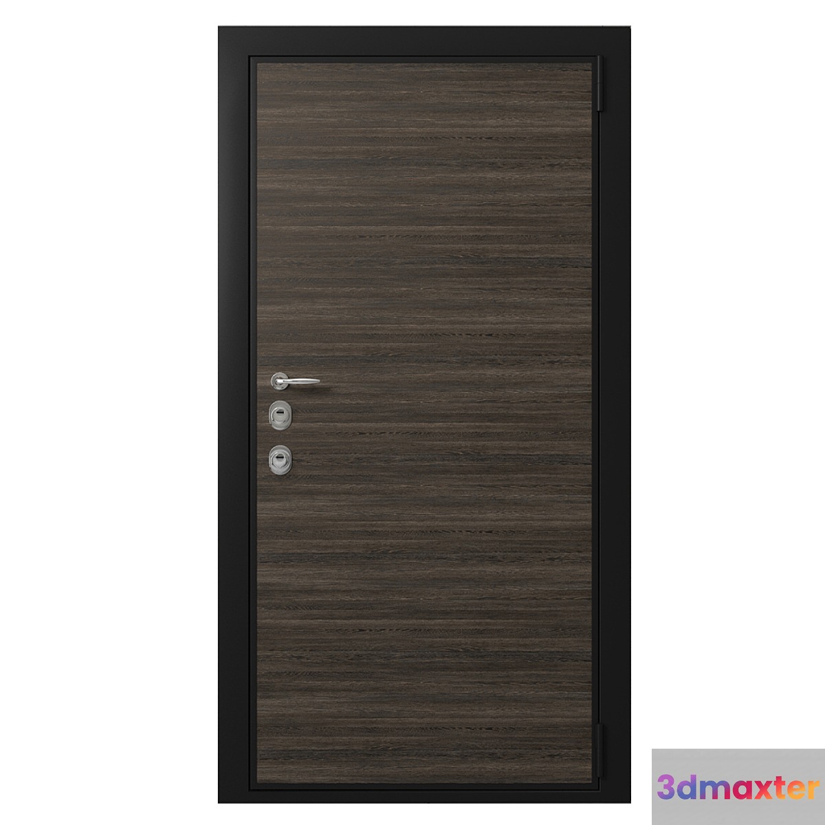 Door entrance metal with wooden decorative plate