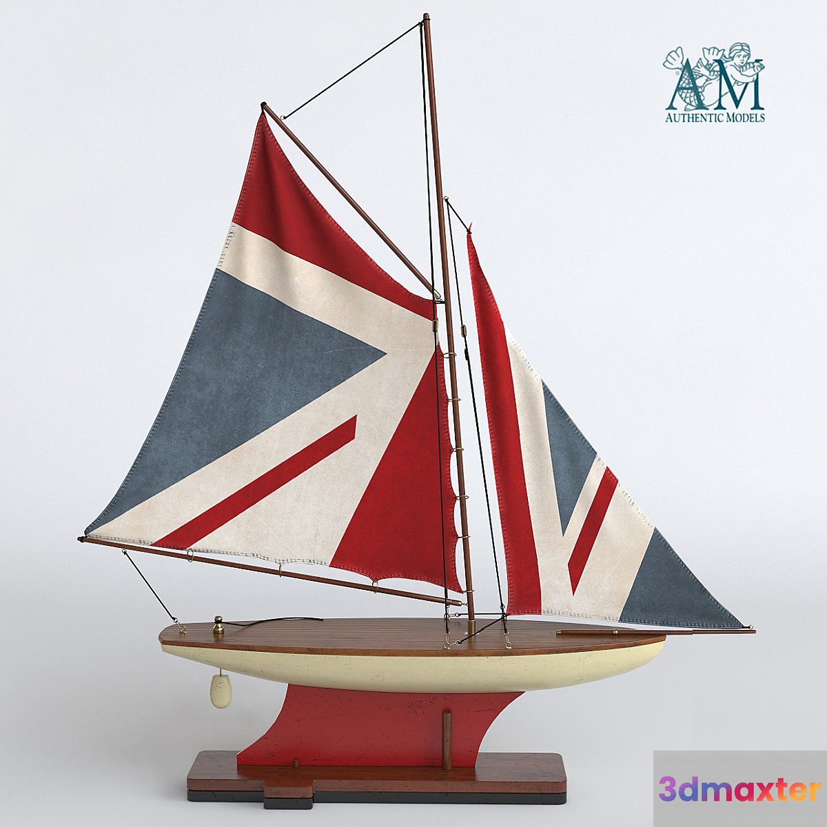 Authentic Models British Navy Union Jack Flag Pond Yacht 3D Max