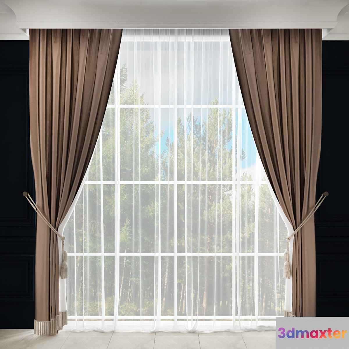 Curtain with fringes and pickup