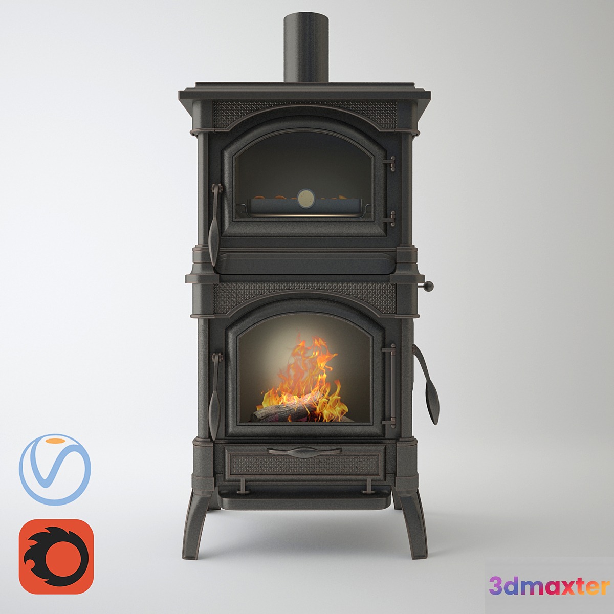 Retro Fireplace _ Old Fireplace
