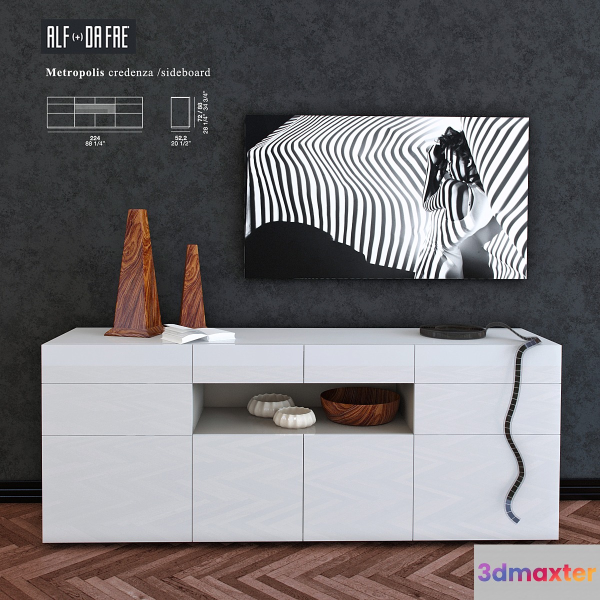 Tumba chest of drawers METROPOLIS (Alf + Dafrè) Composition 2