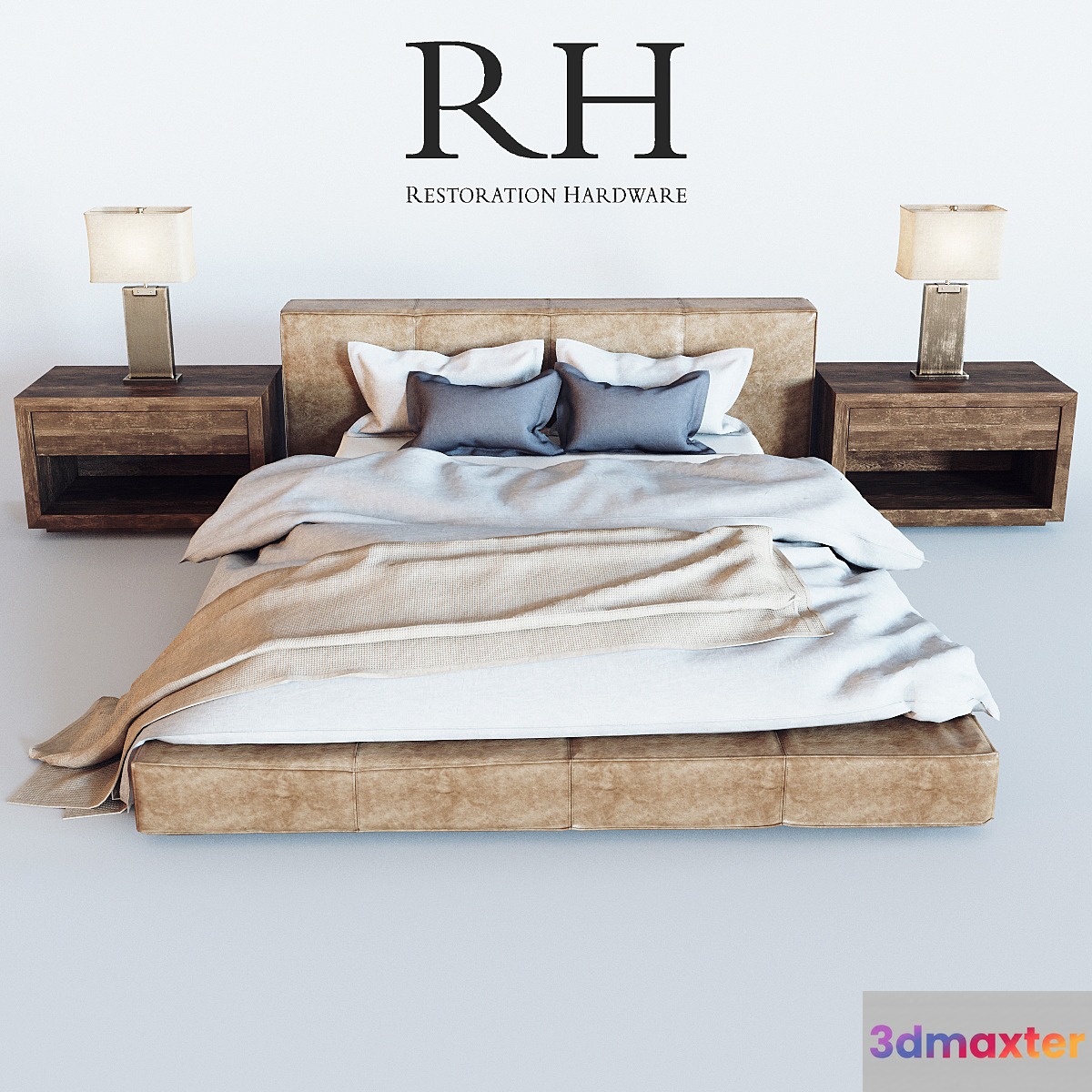 Restoration Hardware Cloud Platform Leather Bed - No.5
