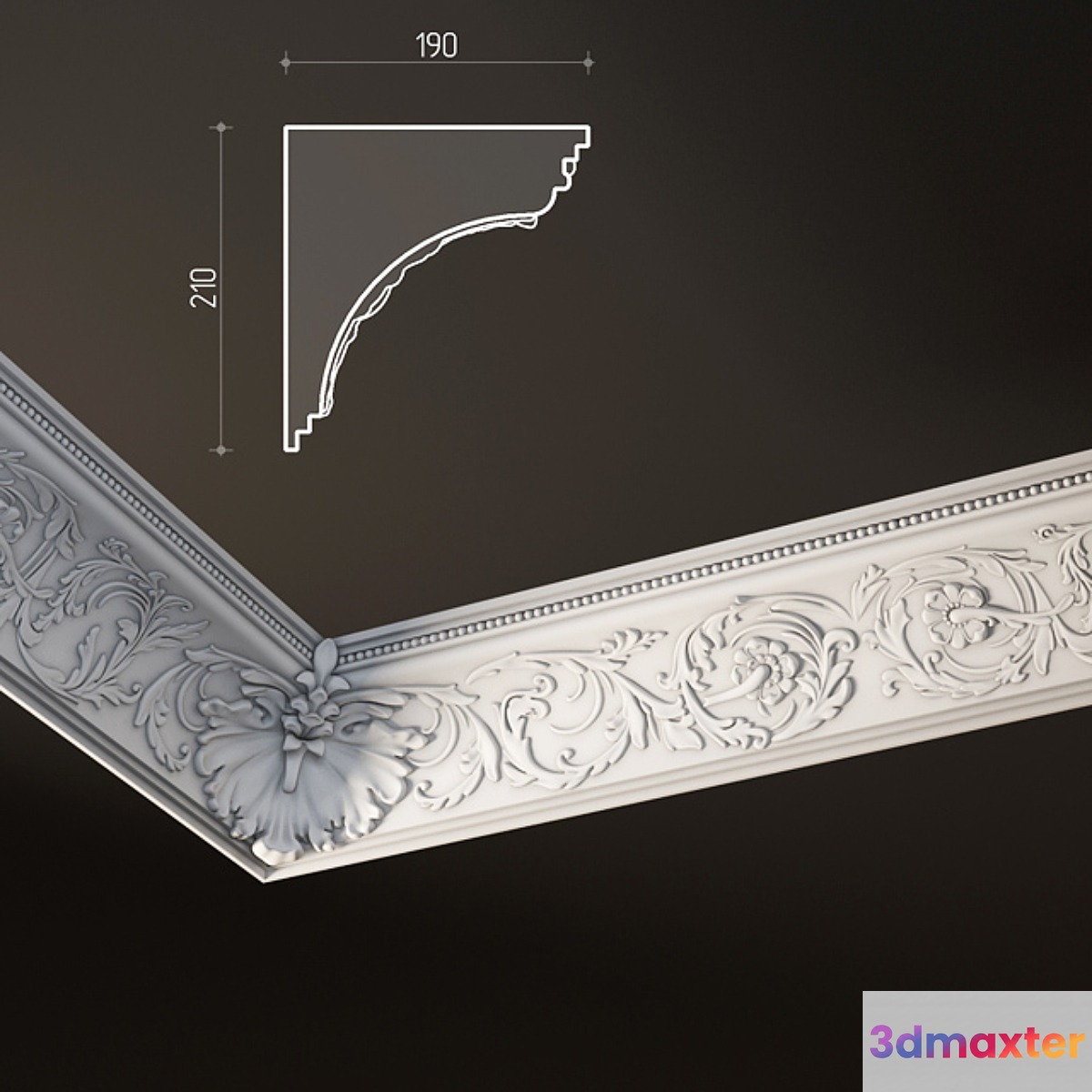 Stucco plaster cornice - No.3