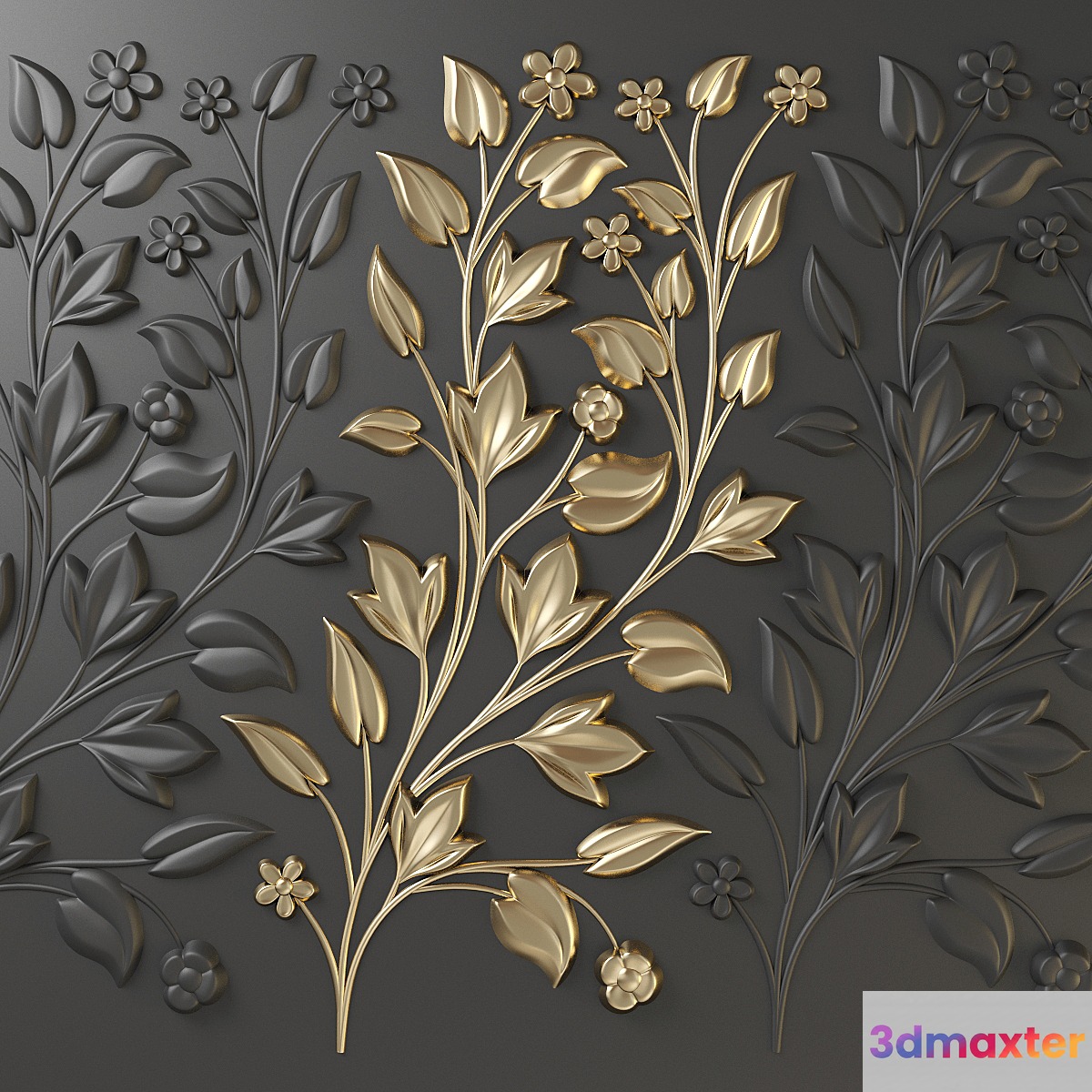 Wall decor 002. Flower 3D Max