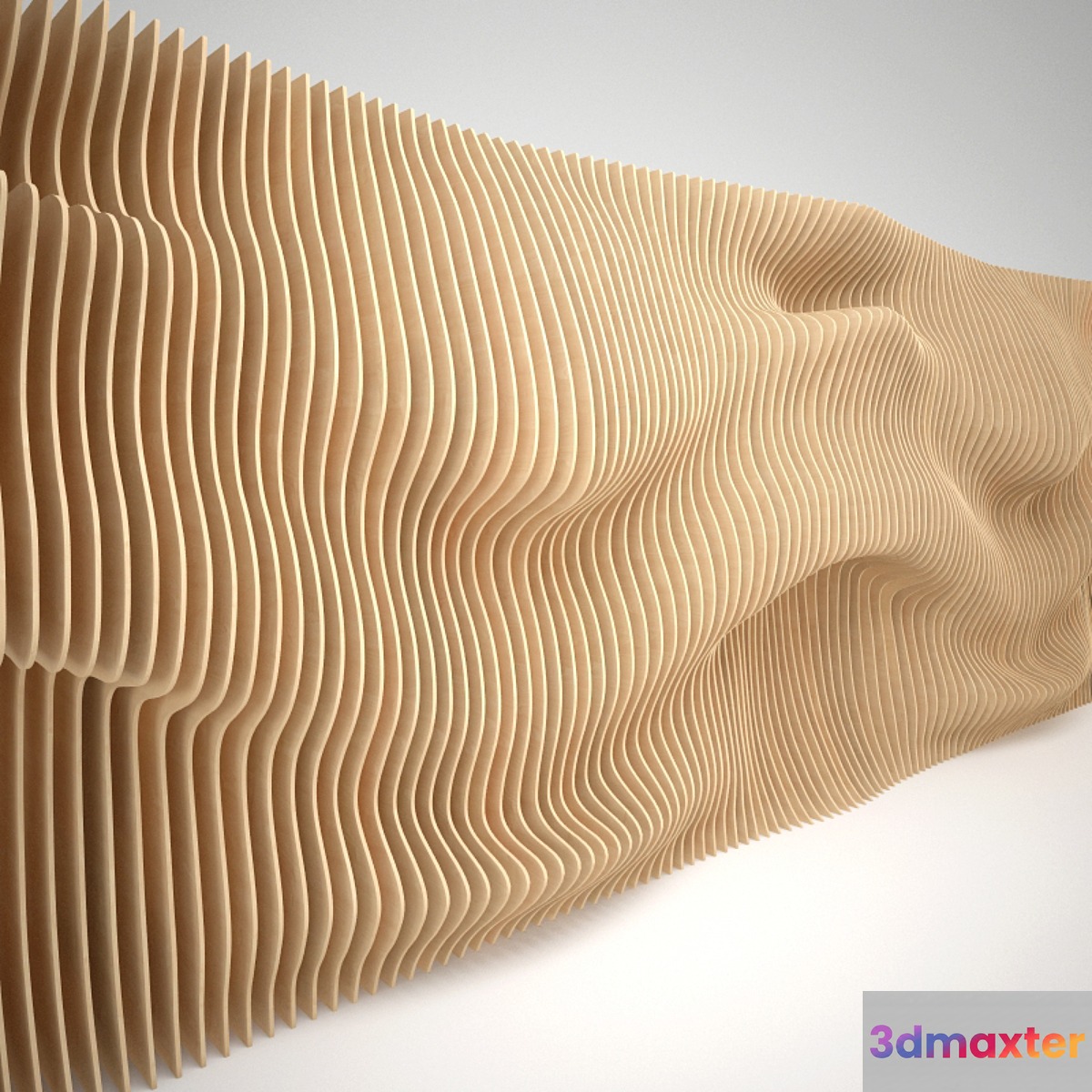 Parametric wall panel of wood