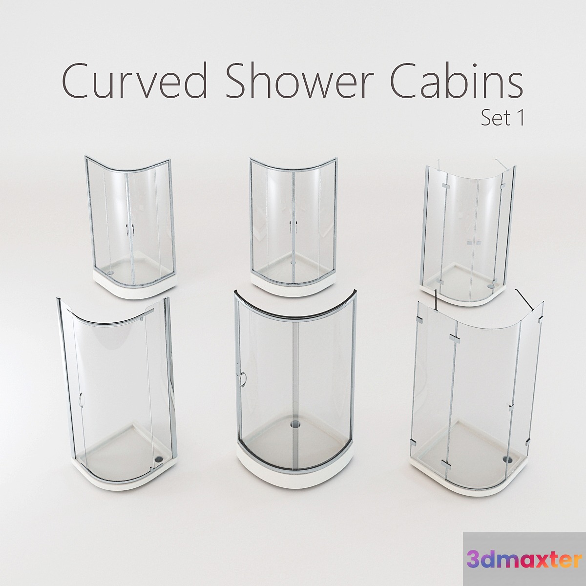 Curved Shower Cabins Set 1