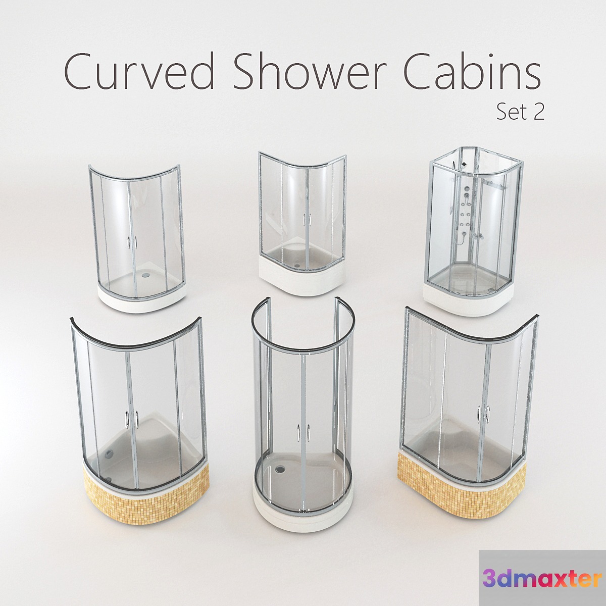 Curved Shower Cabins Set 2