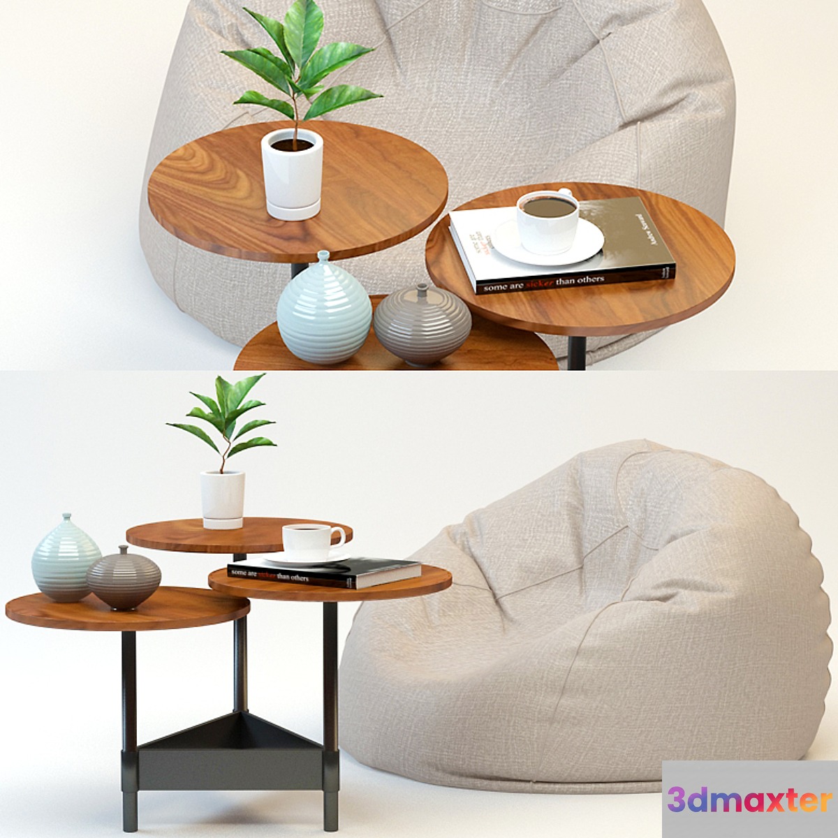 Coffee table and poof