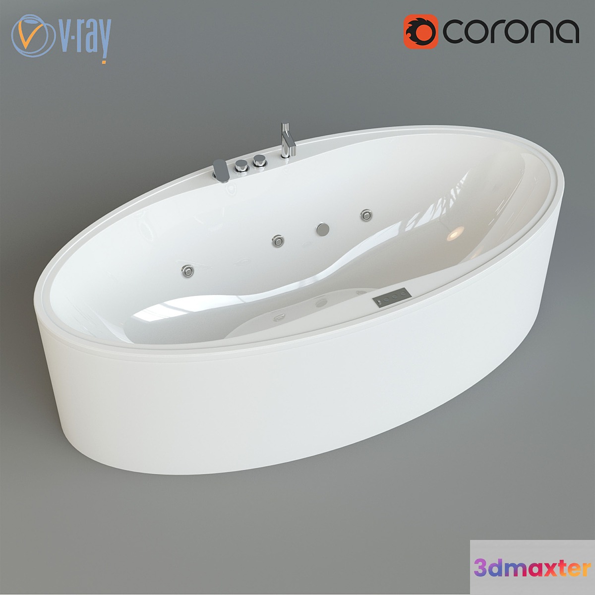 Oval bath Zaphiro 3D Max