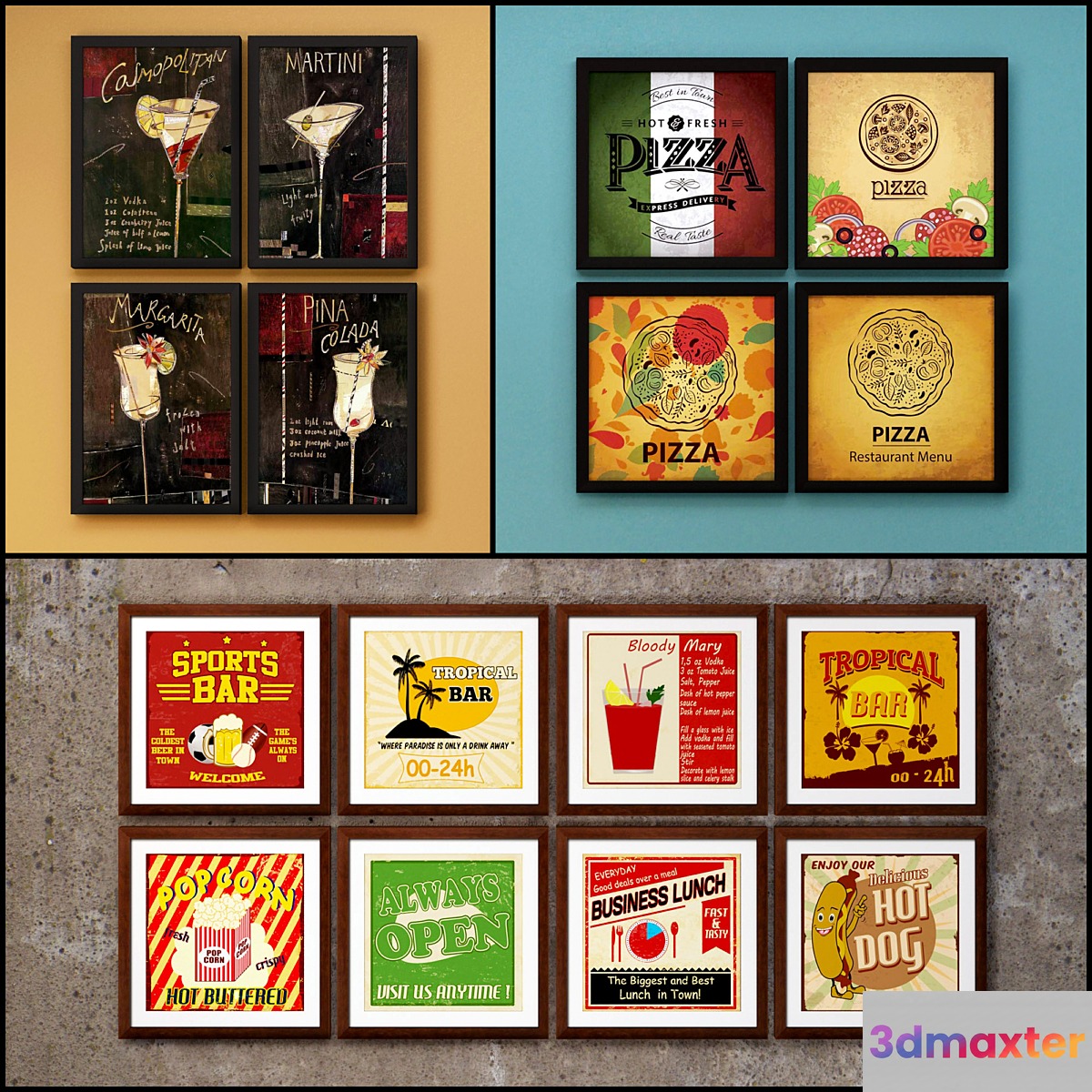 The picture in the frame: 36 Pieces (collection 68) Bar topic