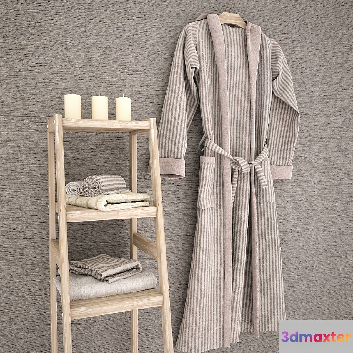 Bathrobe towels on shelf