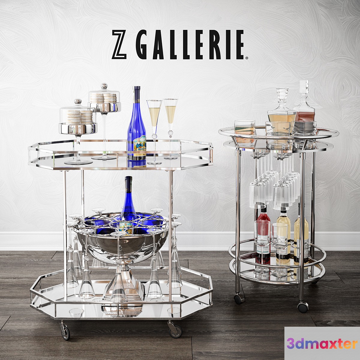 Bar carts Z gallerie 3D Max