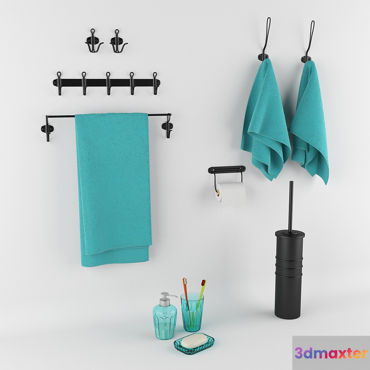 Accessories for IKEA bathroom - SVARTSJÖN series _ IKEA - Series SVARTSHЁN 3D Max