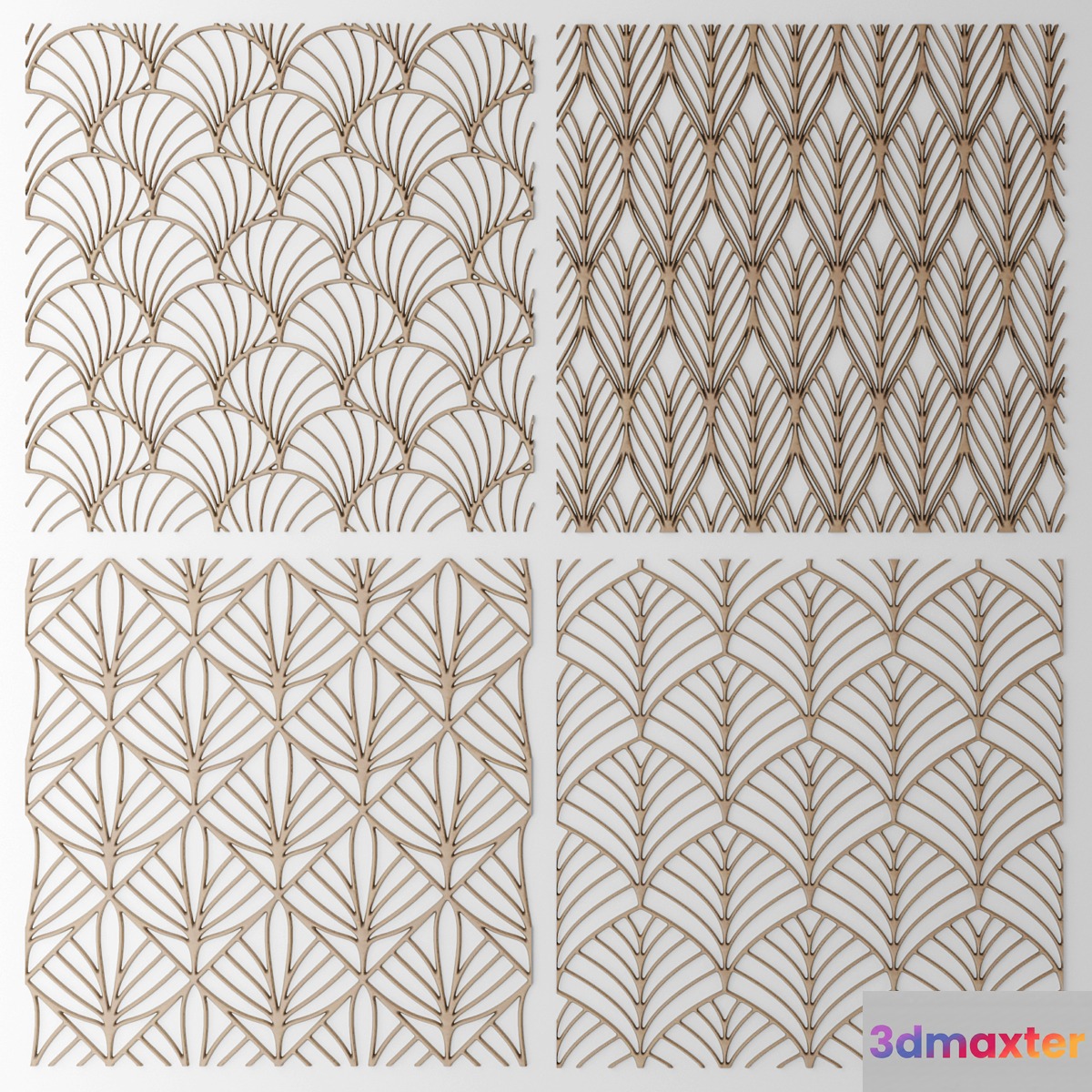 Set. The grille panel. Lattice panel pattern art abstraction decorative interior wall decor - No.6