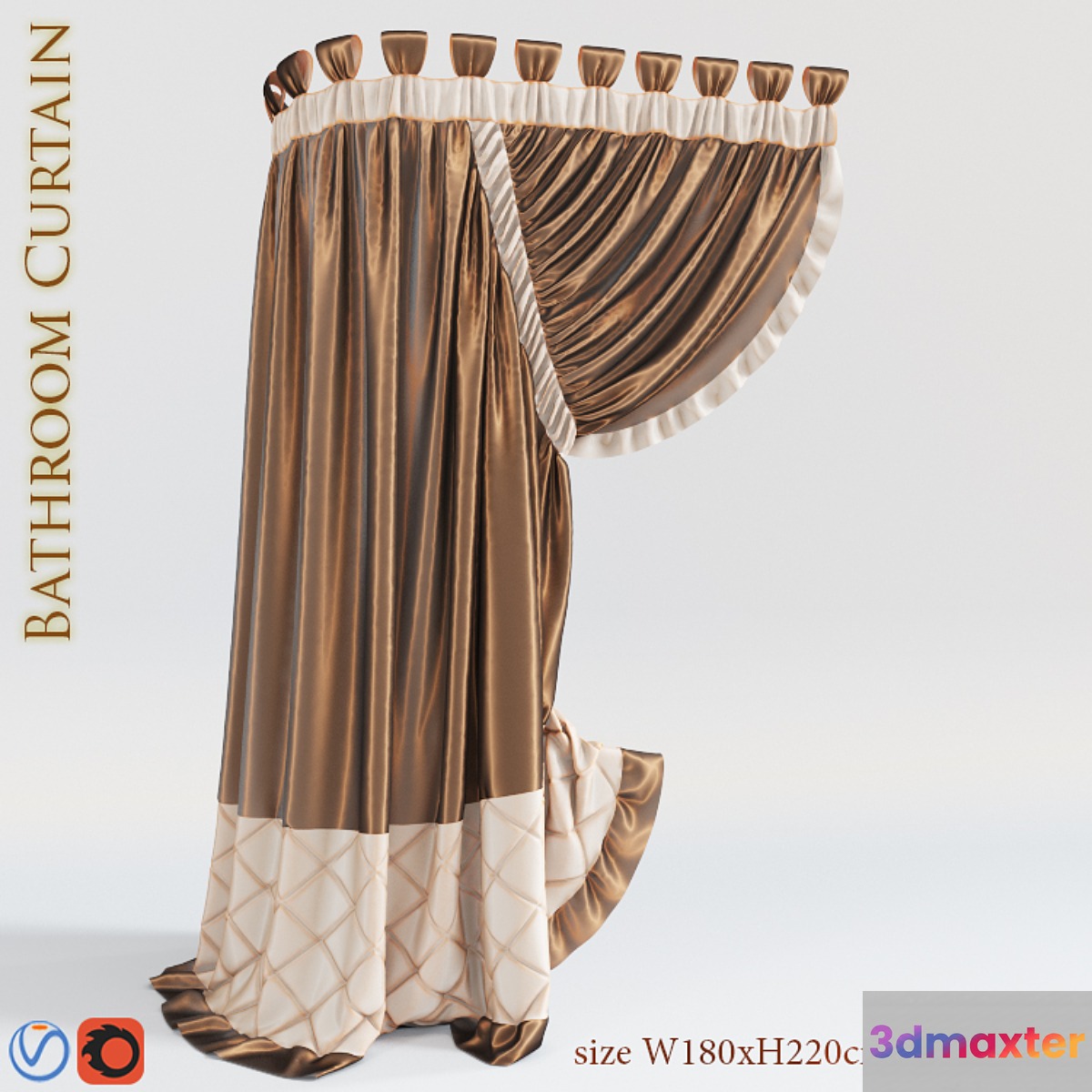 Curtain in bathroom 3D Max