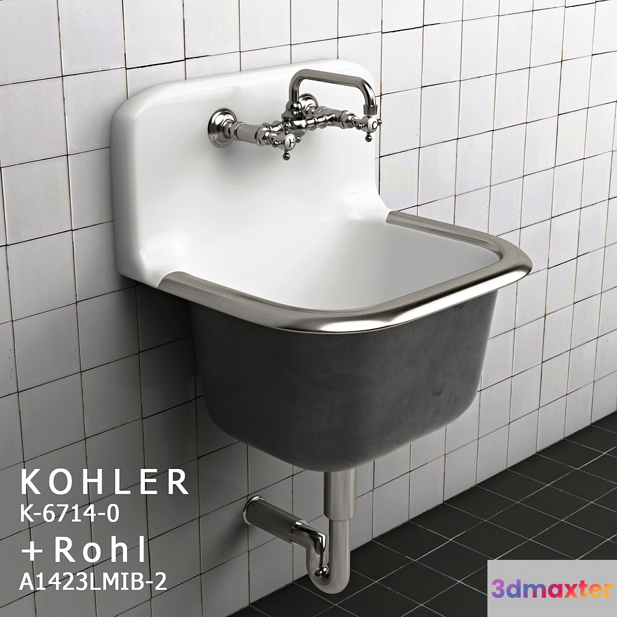 Kohler K-6714-0 + Rohl A1423LMIB-2 3D Max