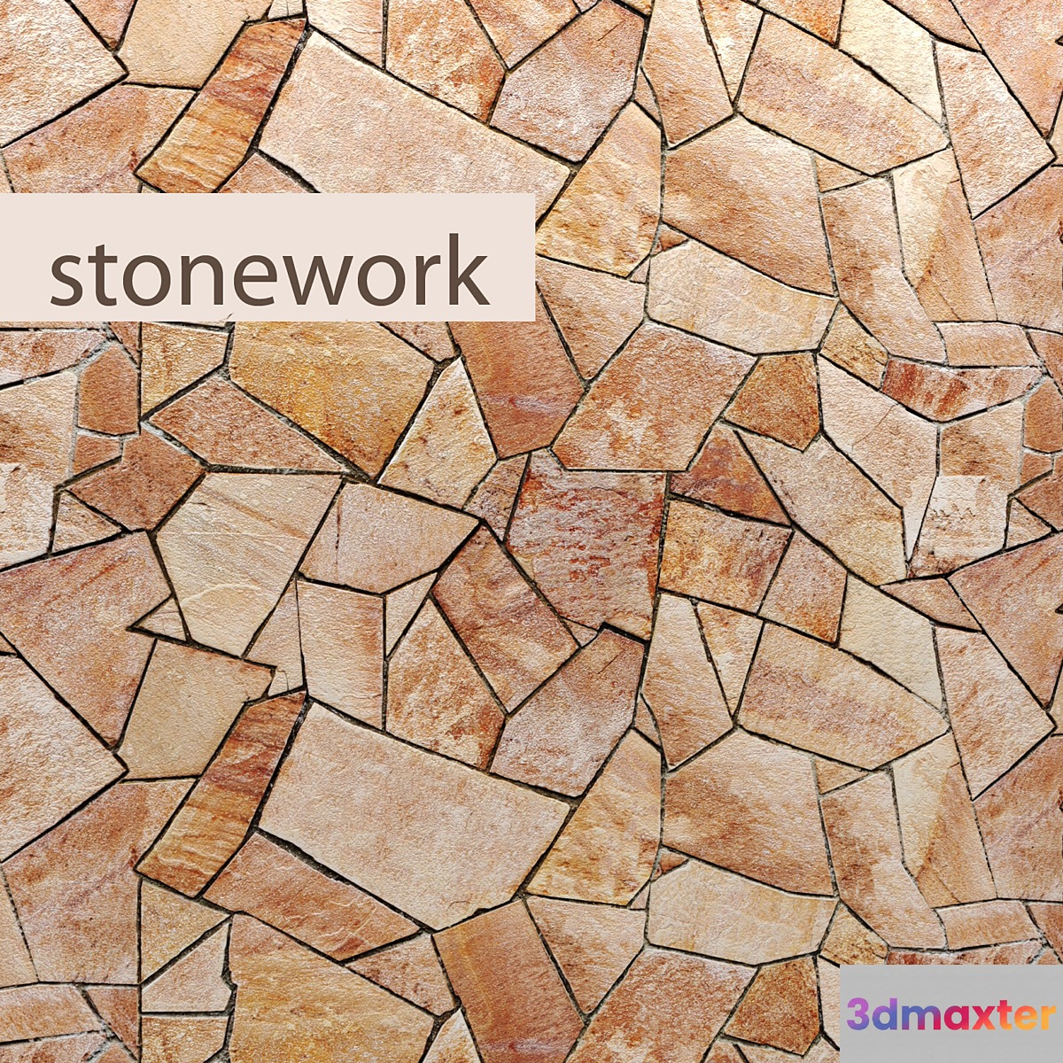 Masonry. slate stone stone wall wild stone 3D Max