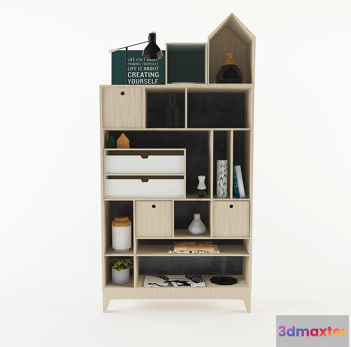Decorative bookcase 3D Max