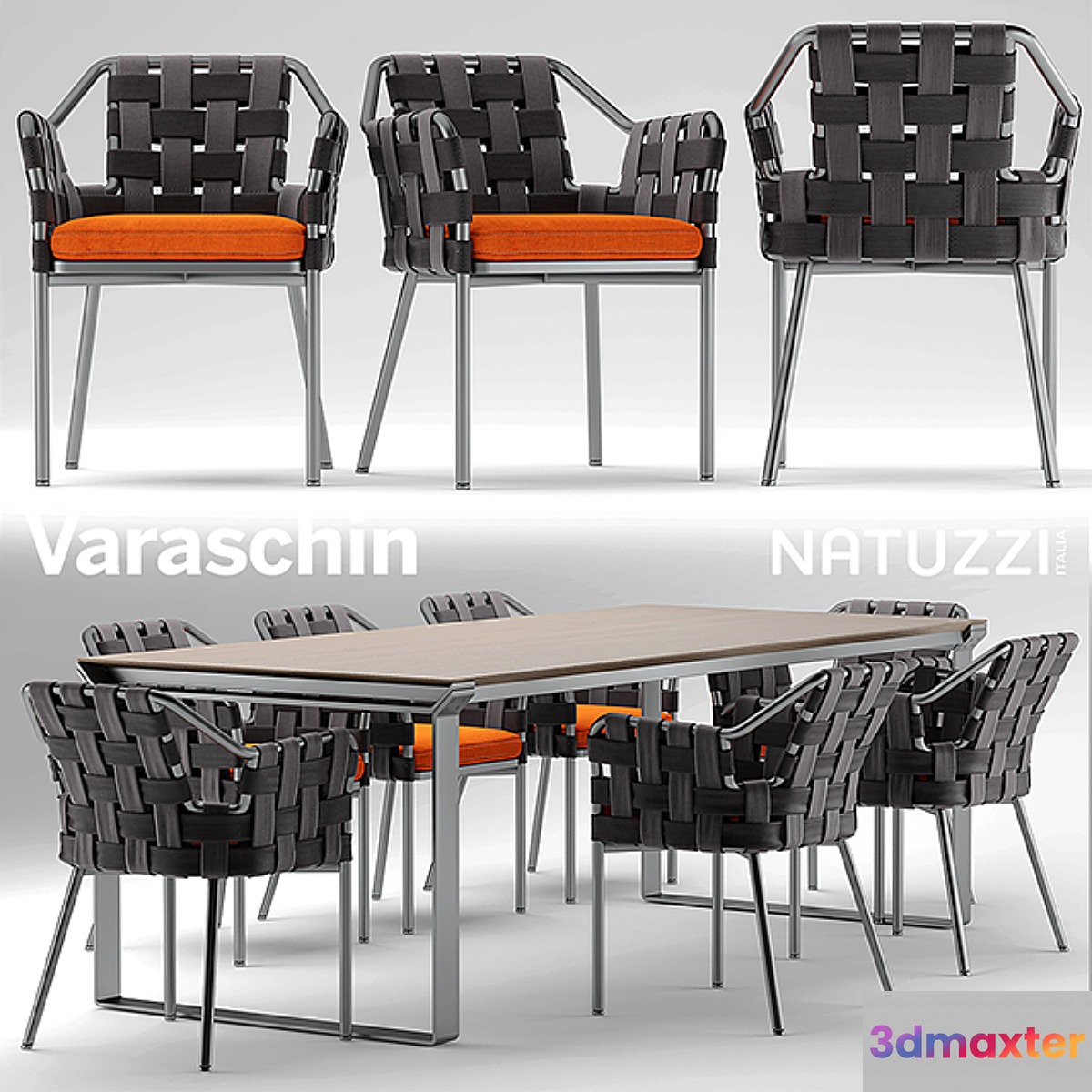 Table and chairs varaschin obi chair Natuzzi table